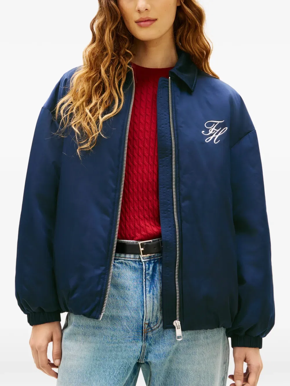 Куртка на молнии с логотипом Tommy Hilfiger, синий — фото 4