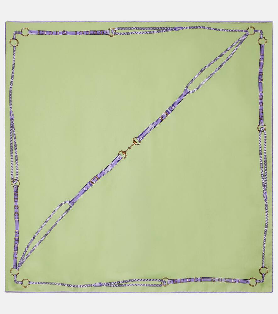 

Шелковый платок с принтом Gucci, Reseda/Light Purple
