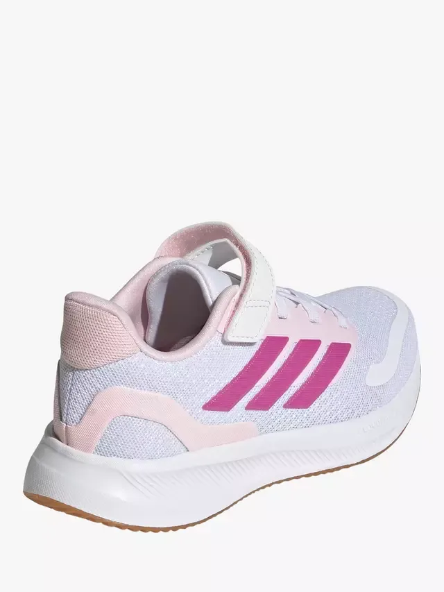 Детские кроссовки Runfalcon с верхним ремешком, бело-розовые adidas — фото 3