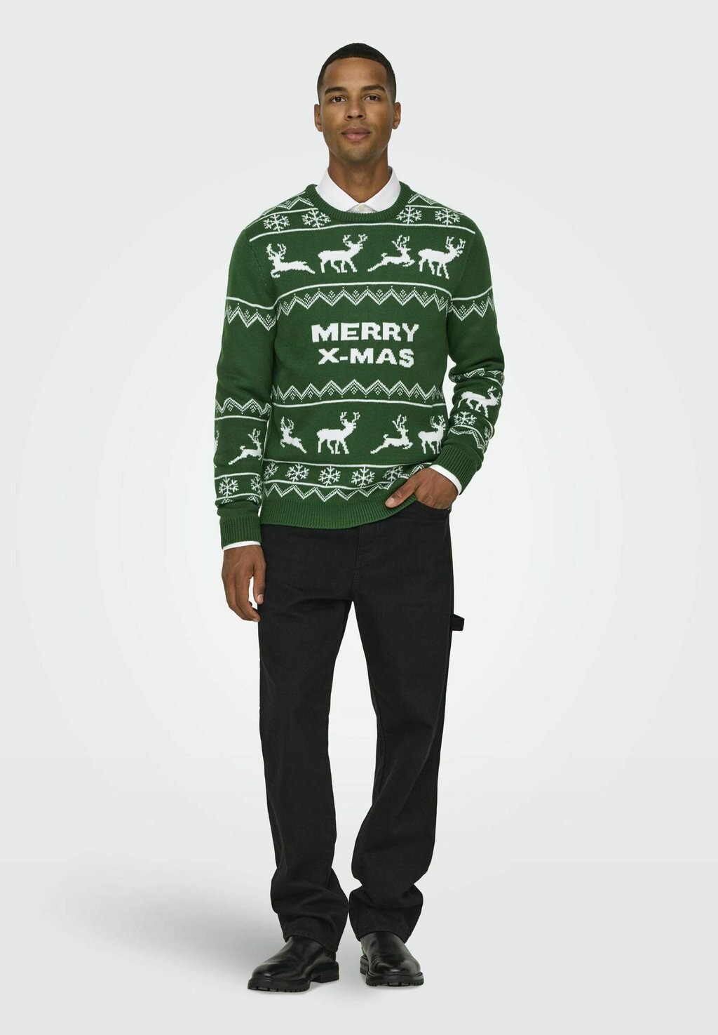 

Джемпер XMAS ALLOVER R-NECK Only & Sons, зеленый