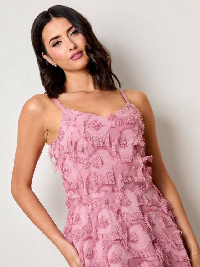 

Мини-платье Curve с текстурой ресничек Chi Chi London, Pink