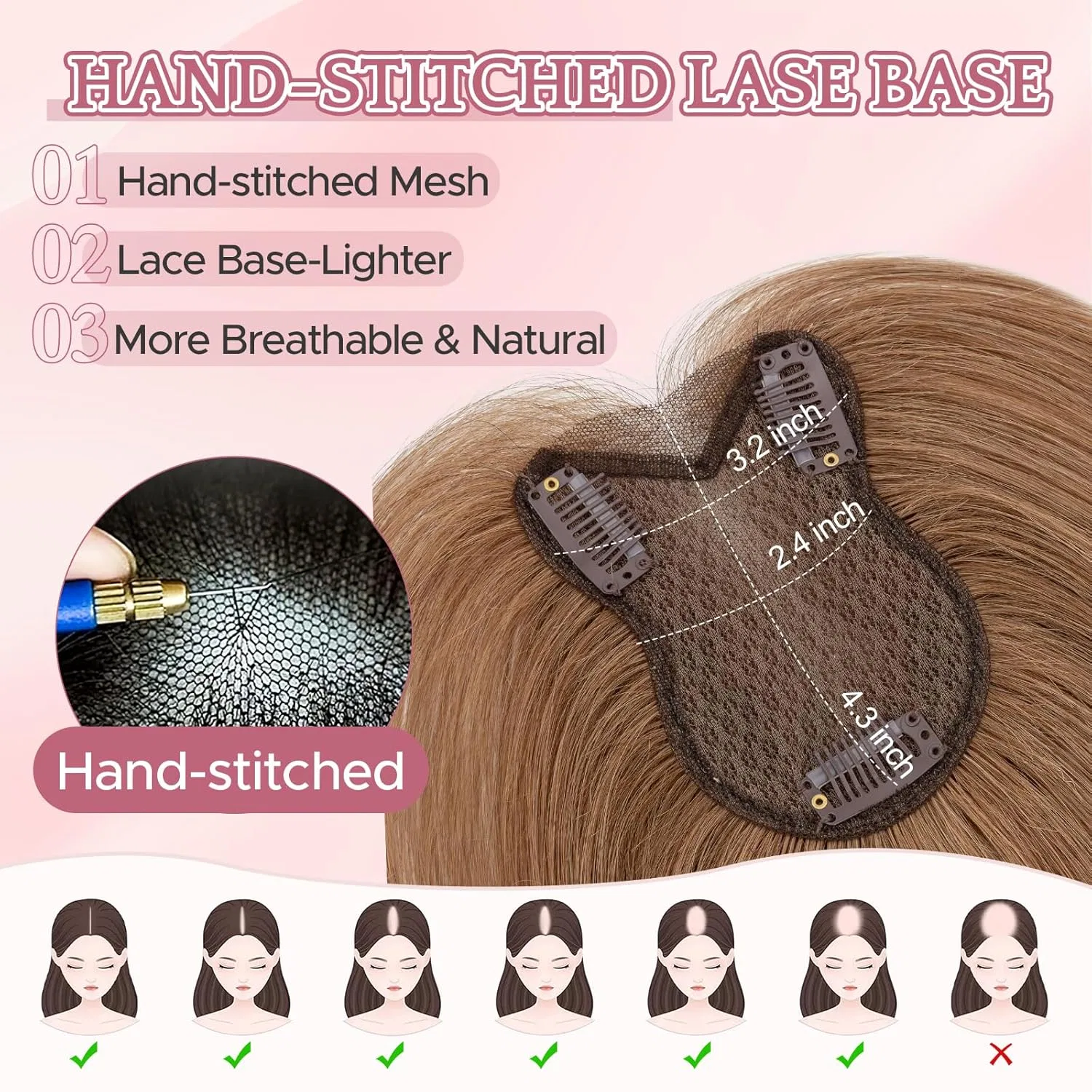 Накладка для волос SEGOHAIR Human Hair Double Layer Sego — фото 3
