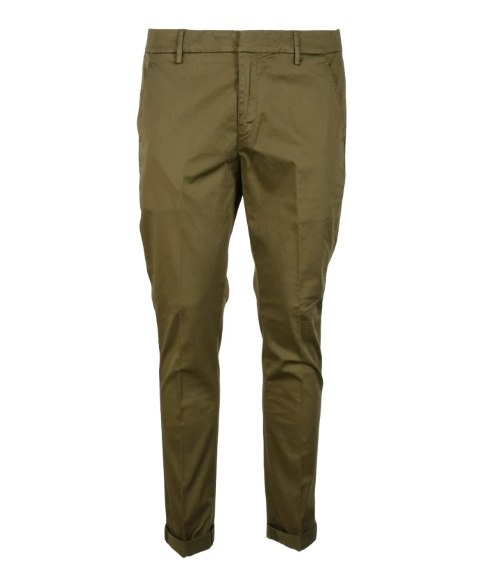 

Брюки Gaubert из смесовой хлопчатобумажной ткани с застежкой-молнией. Dondup, зеленый