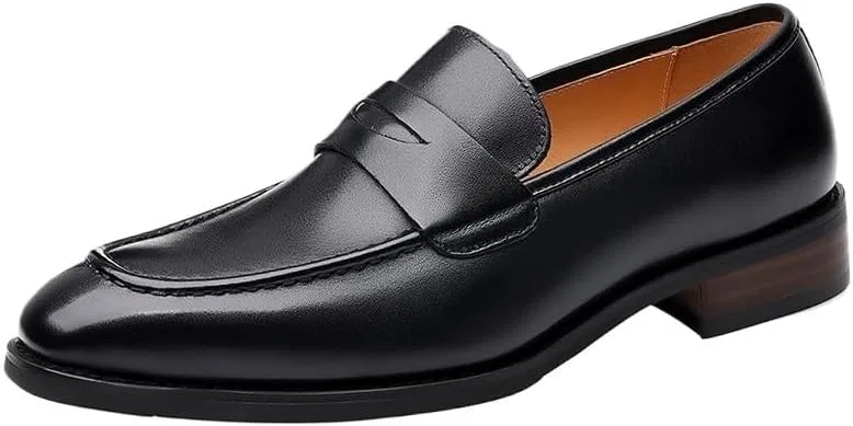 Туфли мужские классические кожаные, повседневные лоферы, Black UOPYNE