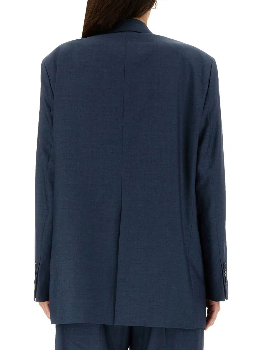 Структурированная шерстяная куртка свободного кроя Acne Studios, Black — фото 3
