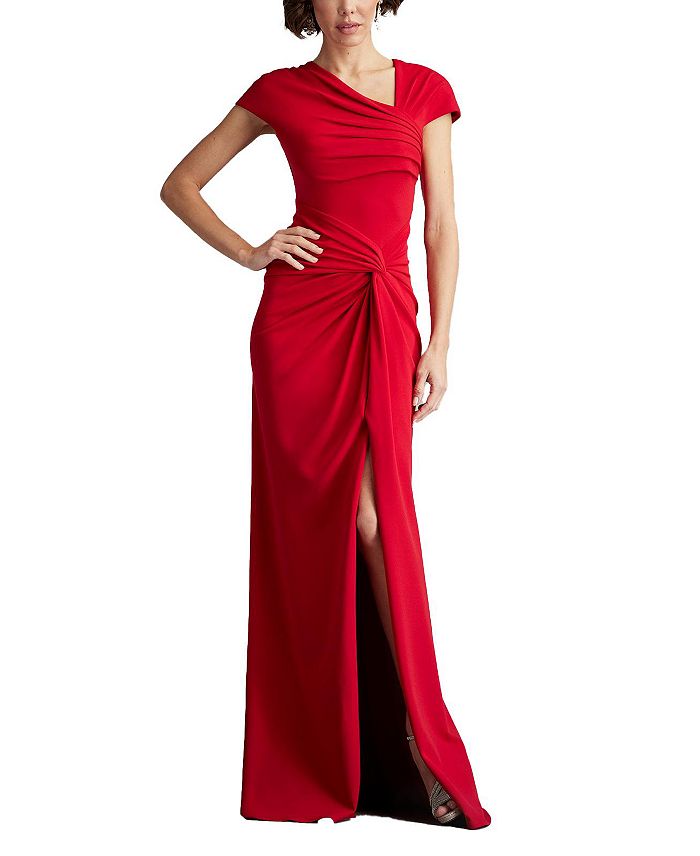 

Асимметричное платье Russo с закрученным узлом Tadashi Shoji, красный