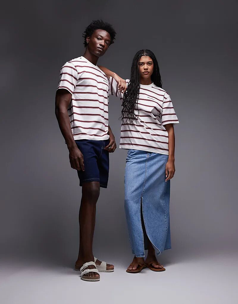 

Футболка Dickies York Heavyweight в полоску, кремово-белая и красная