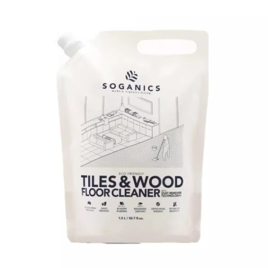 

Soganics Средство для чистки деревянных полов (сменный блок) 1500 мл. Органическая формула, White