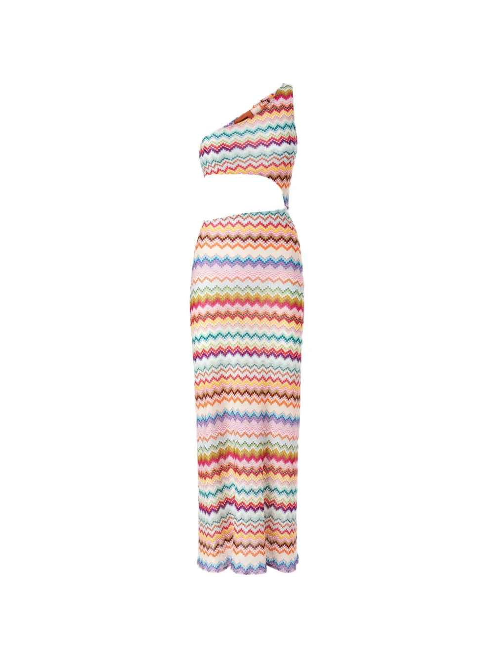 

Пляжное платье на одно плечо с зигзагообразным узором Missoni, розовый