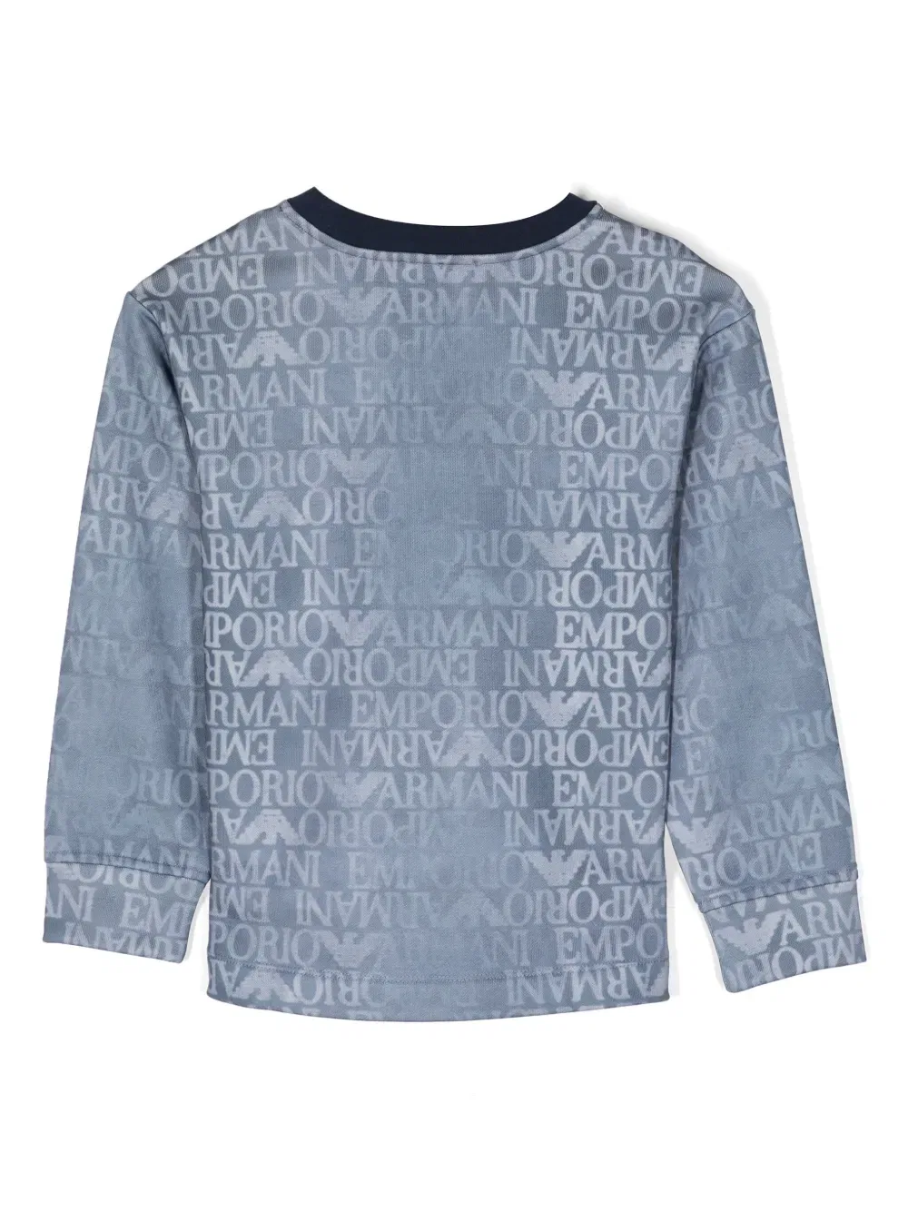 Толстовка из смесовой хлопковой ткани с логотипом Emporio Armani Kids, синий — фото 2