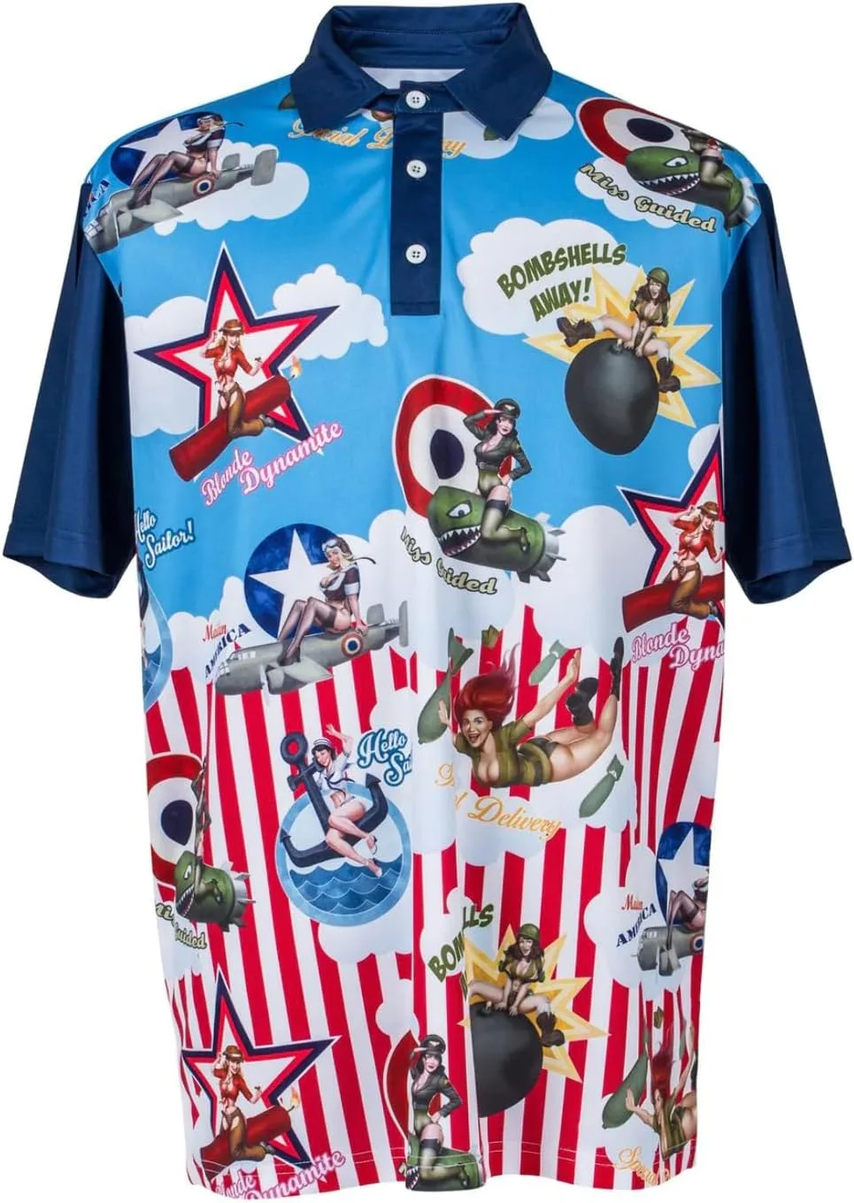 

ReadyGOLF Bombshells Away мужская поло для гольфа