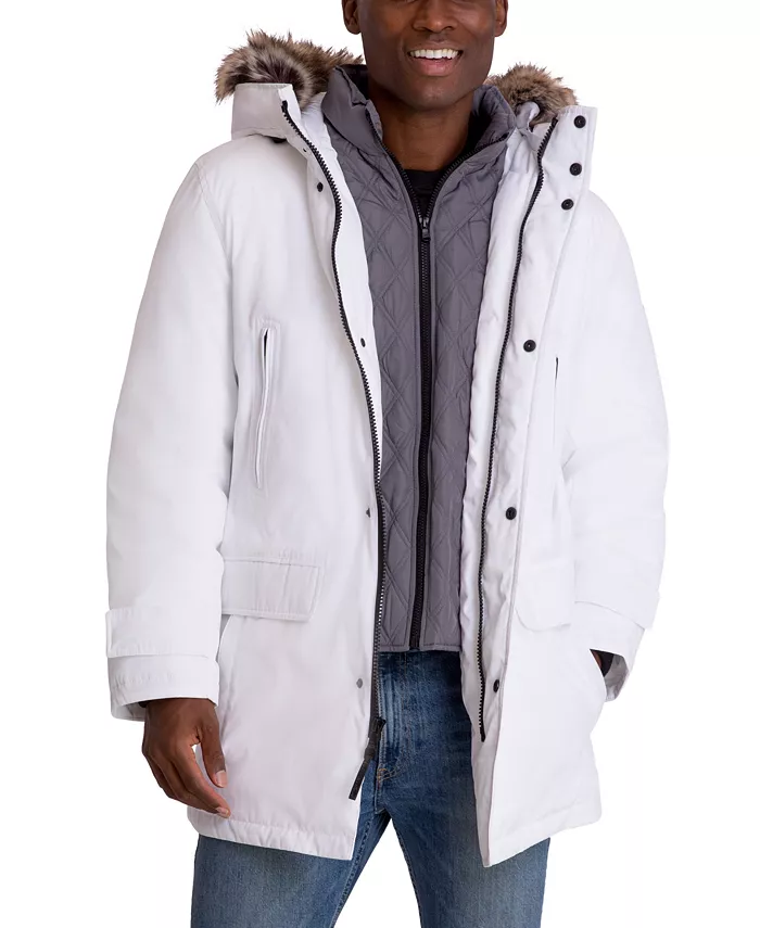 

Парка с капюшоном и нагрудником Michael Kors Men's Hooded Bib Snorkel Parka, белый