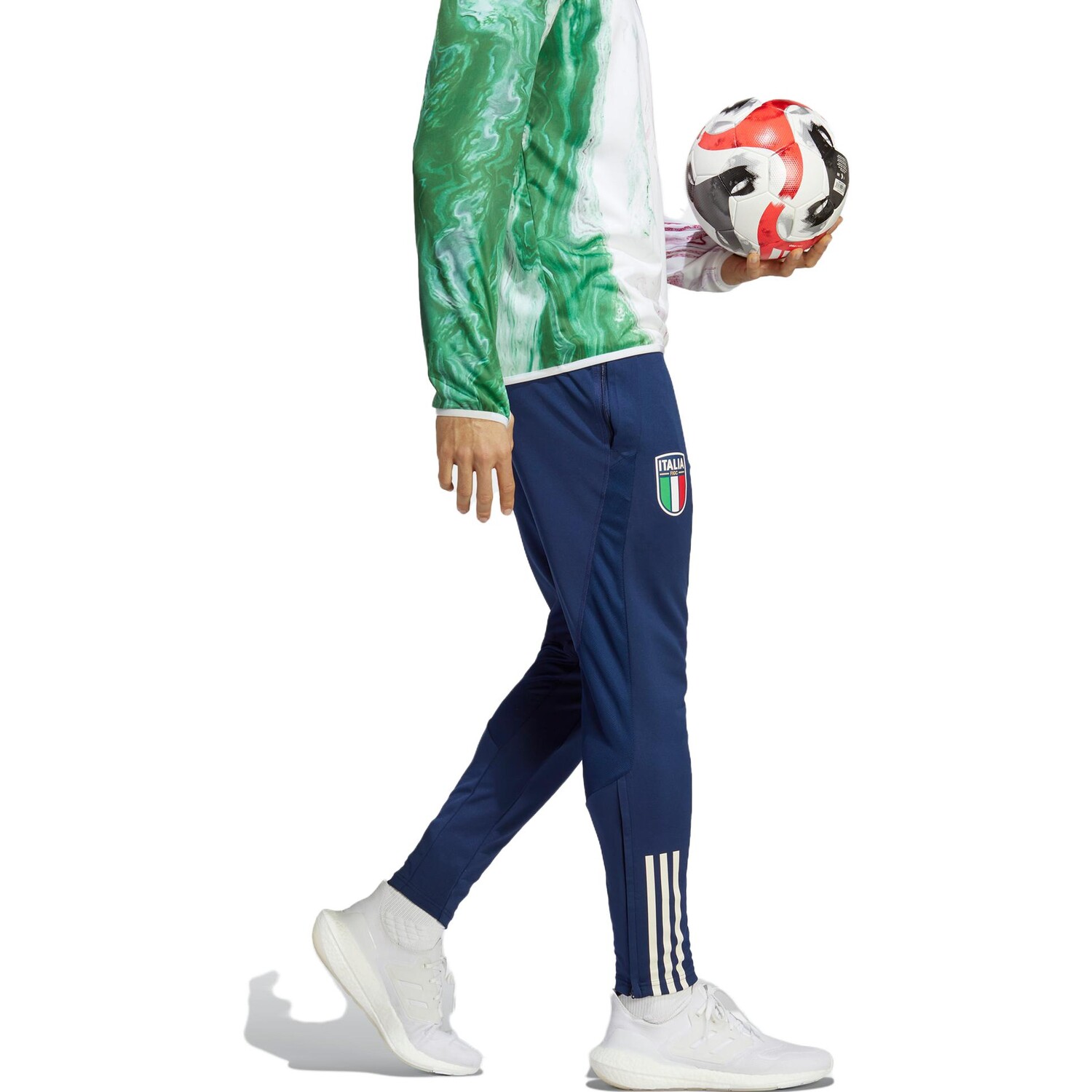 Италия Трикотажные спортивные штаны мужские темно-синие Adidas, темно-синий — фото 4