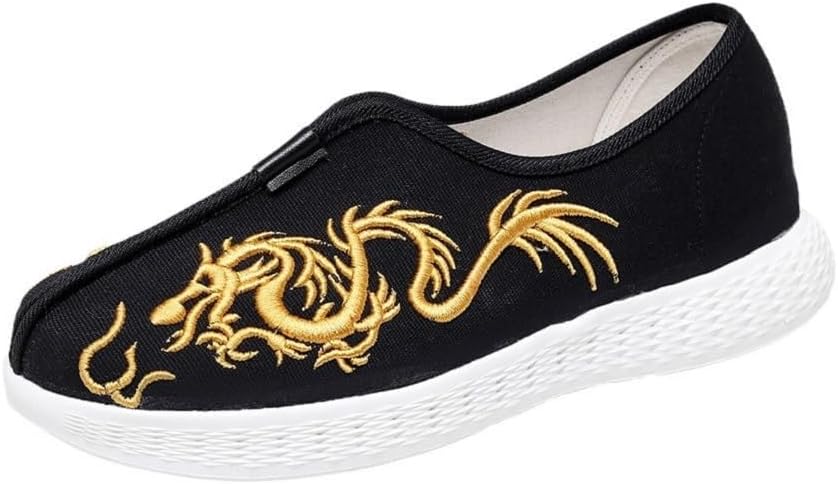 

Мужские повседневные вышитые прогулочные туфли Lazutom с мягкой подошвой для Тайцзи и кунг-фу, черный