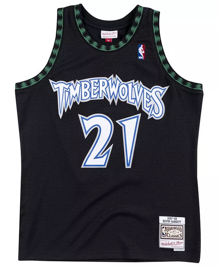 

Мужская баскетбольная майка Kevin Garnett в черном цвете Minnesota Timberwolves Hardwood Classics Swingman, сезон 1997-98 Mitchell & Ness