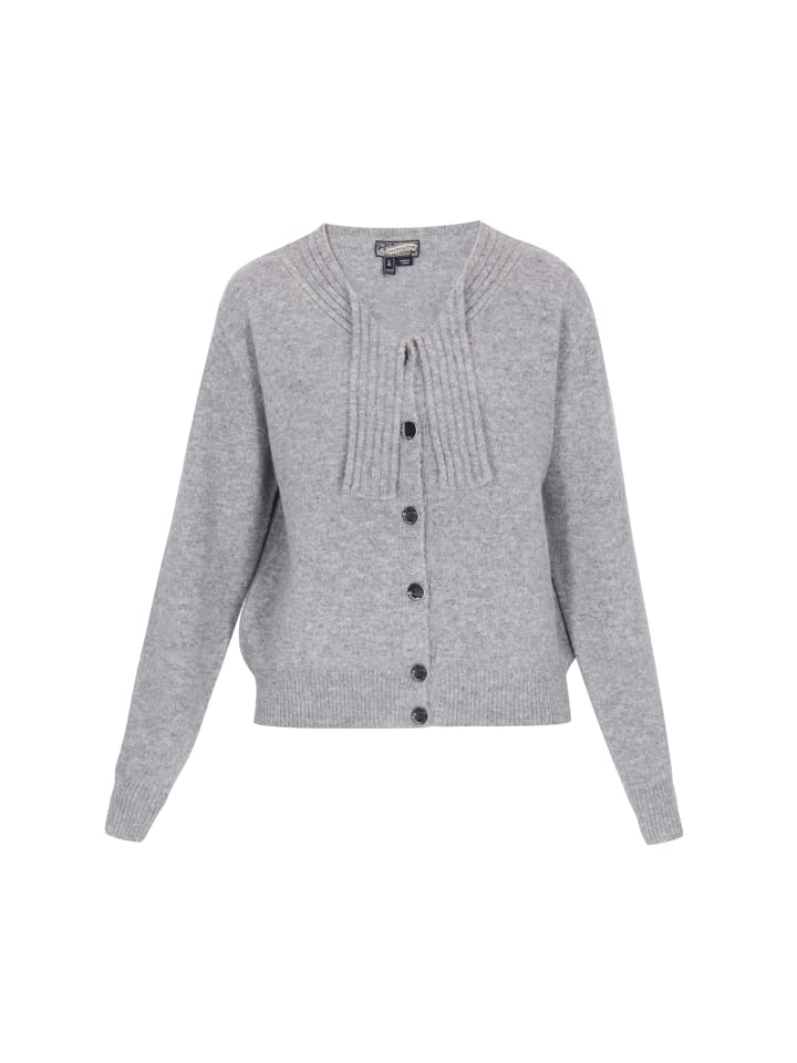 

DreiMaster Женский кардиган серого меланжевого цвета