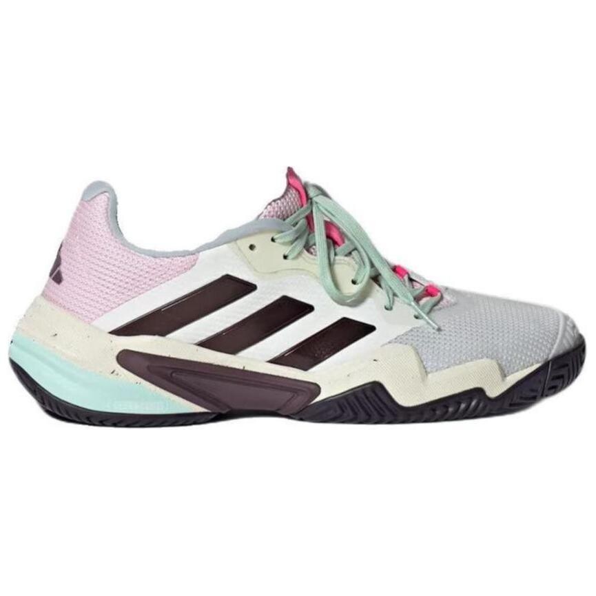 Кроссовки adidas Barricade 13 Crystal White Aurora Met. Semi Green Spark, белый/черный — фото 2