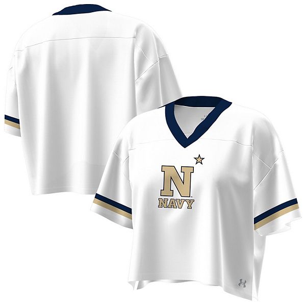 

Женская белая футболка navy midshipmen с v-образным вырезом Under Armour, Белый, Женская белая футболка navy midshipmen с v-образным вырезом Under Armour