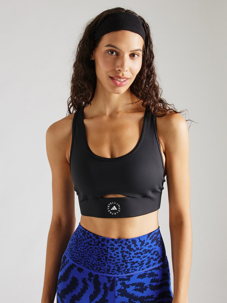 Спортивный бюстгальтер-бралетт ADIDAS BY STELLA MCCARTNEY TrueStrength, черный — фото 2