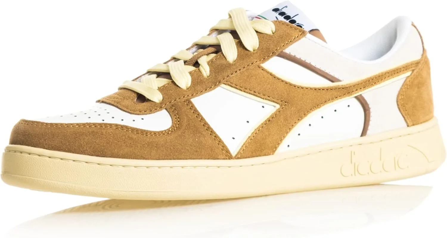 Кроссовки Diadora Unisex Magic Low из замши, белый/коричневый — фото 2