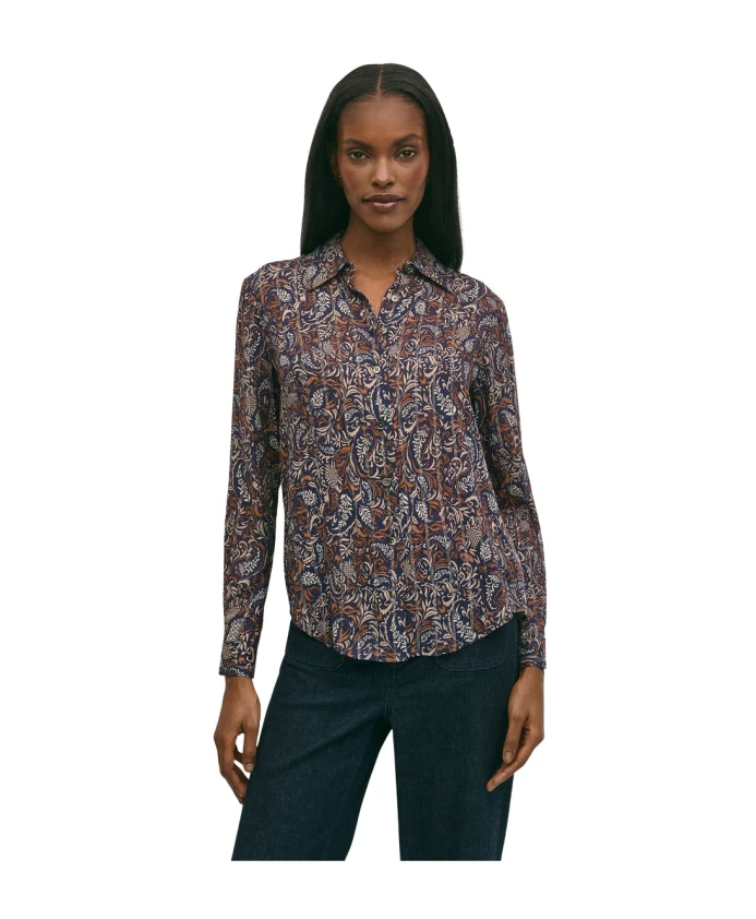 

Блузка с узором «пейсли» и приспущенными плечами Brooks Brothers, мультиколор