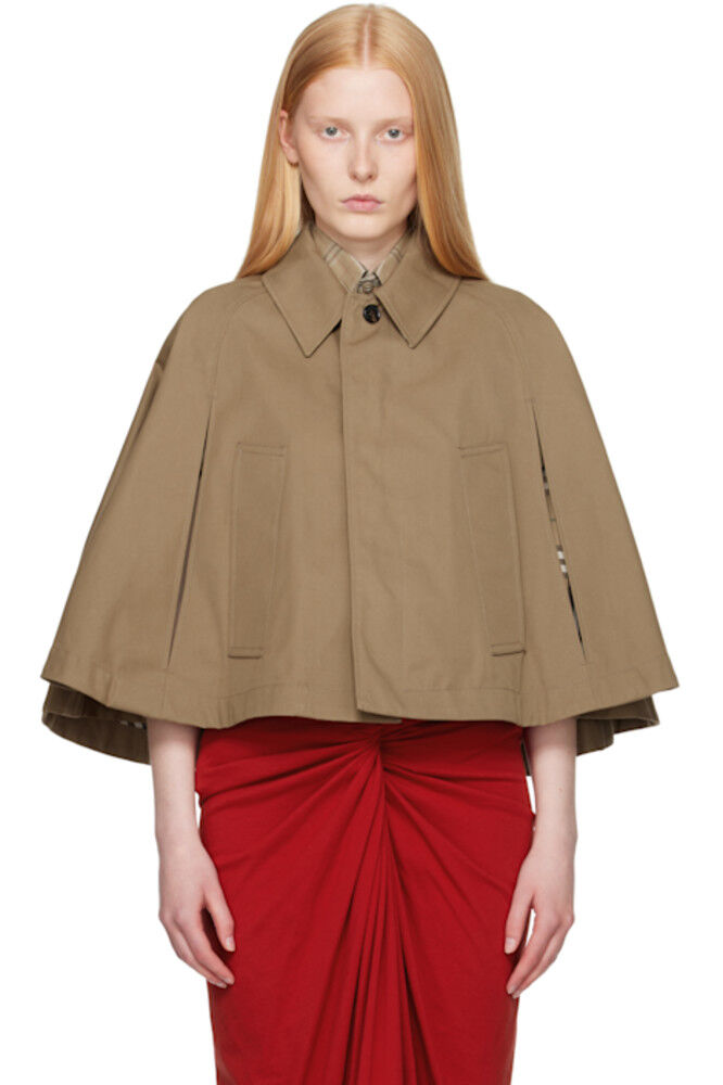 

Коричневый пиджак-накидка Burberry