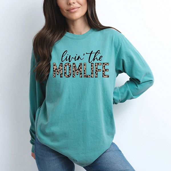 

Футболка Livin' the mom life leopard garment dyed long sleeve Simply Sage Market, Seafoam, Зеленый, Футболка Livin' the mom life leopard garment dyed long sleeve Simply Sage Market, Seafoam
