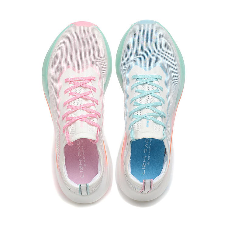 Кроссовки Unisex Low top Разноцветные/Неоновый белый, розовый и синий LIZHIPAO — фото 2
