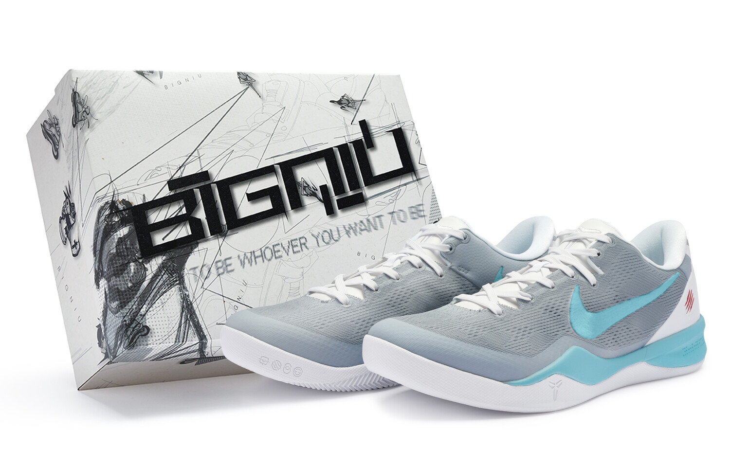 

Баскетбольные кроссовки Kobe 8 унисекс с низким верхом синего цвета Nike