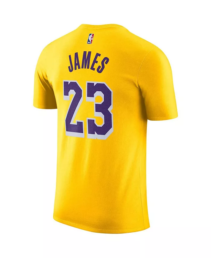 Мужская футболка LeBron James Gold с именем и номером Los Angeles Lakers Nike — фото 3