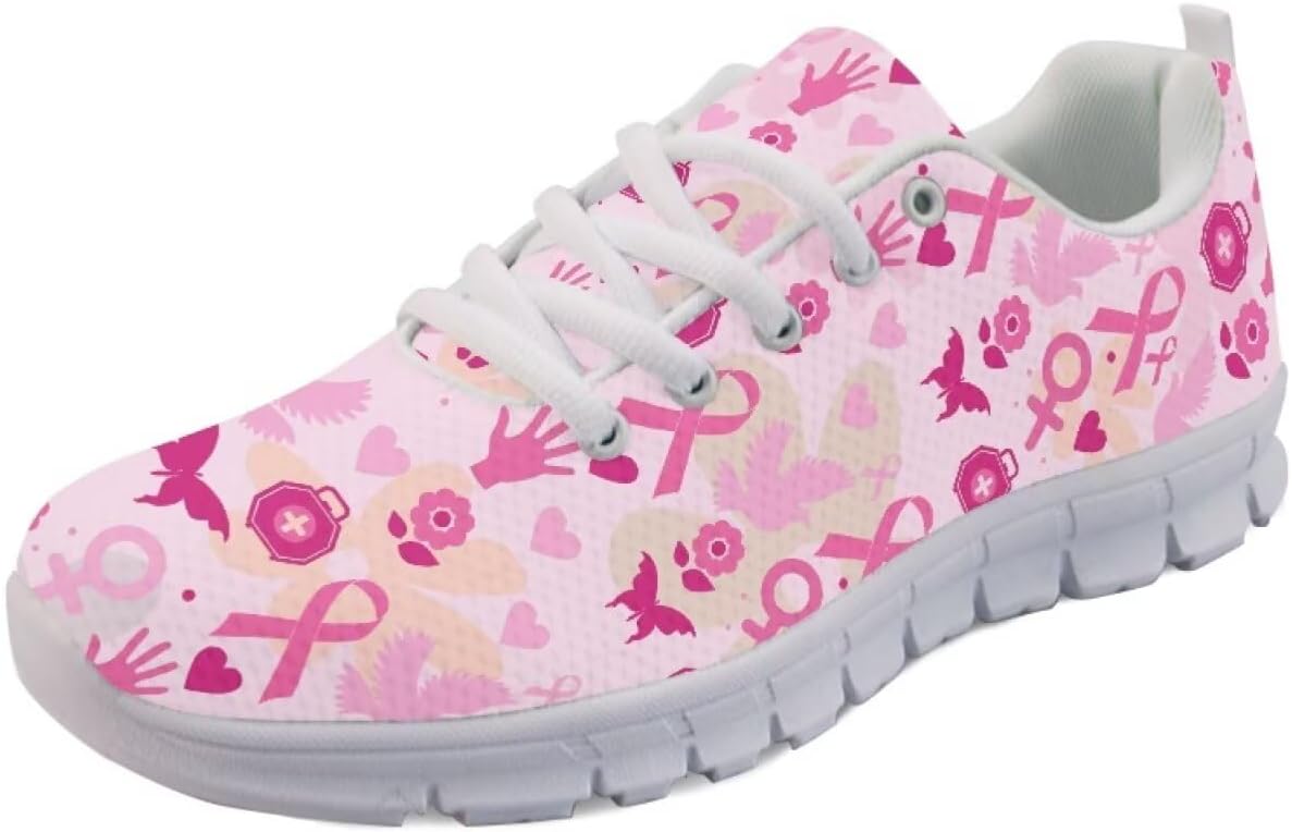 

Кроссовки Forchrinse для женщин и мужчин, дышащие, на шнуровке, для бега, повседневные, с сеткой, противоскользящие, теннисные, розовый