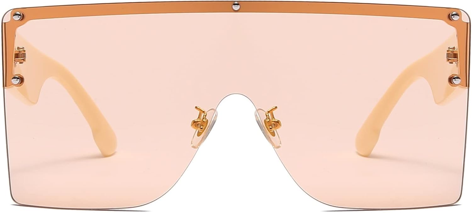 

Квадратные безрамочные модные солнцезащитные очки 2026 года для мужчин и женщин, для уличной фотосъемки, отдыха и защиты от солнца (Цвет: D, Размер: Средний) MTZJH, One Color