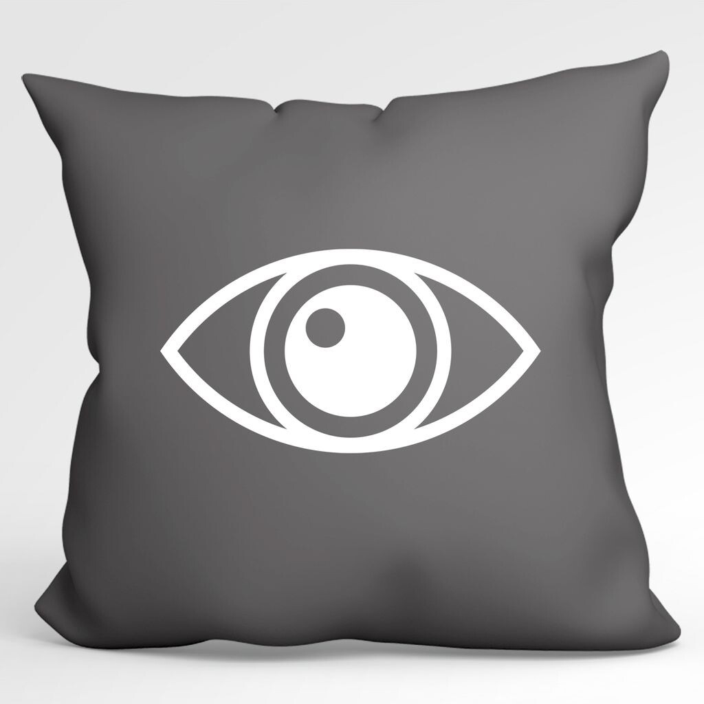 

Huuraa Cushion Eye Декоративный чехол для подушки без наполнителя, размер 40 x 40 см, стально-серый, со стильным мотивом. Идея подарка для друзей и семьи Hellweg Druckerei