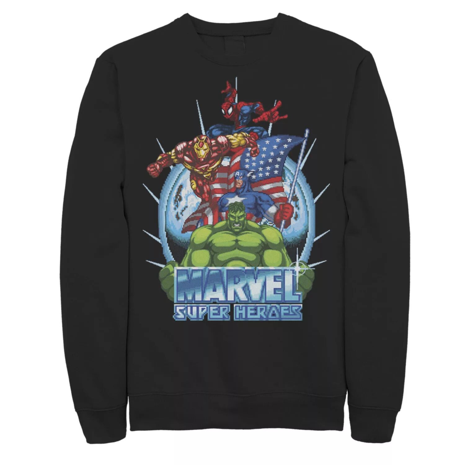 

Мужской флисовый флис с коллажем для видеоигр, «Мстители, супергерои» Marvel