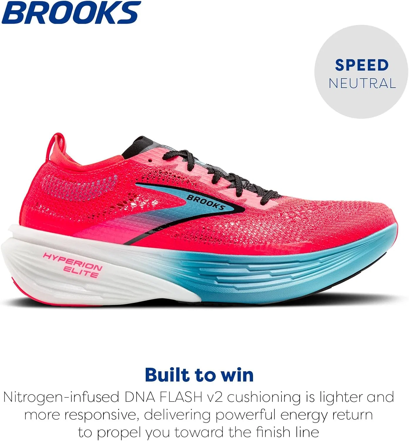 Мужские кроссовки Brooks Hyperion Elite 4, Diva Pink Crystal Seas Black — фото 2