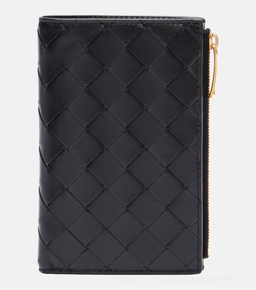 

Кошелёк Intrecciato Medium из кожи Bottega Veneta, Black-Gold
