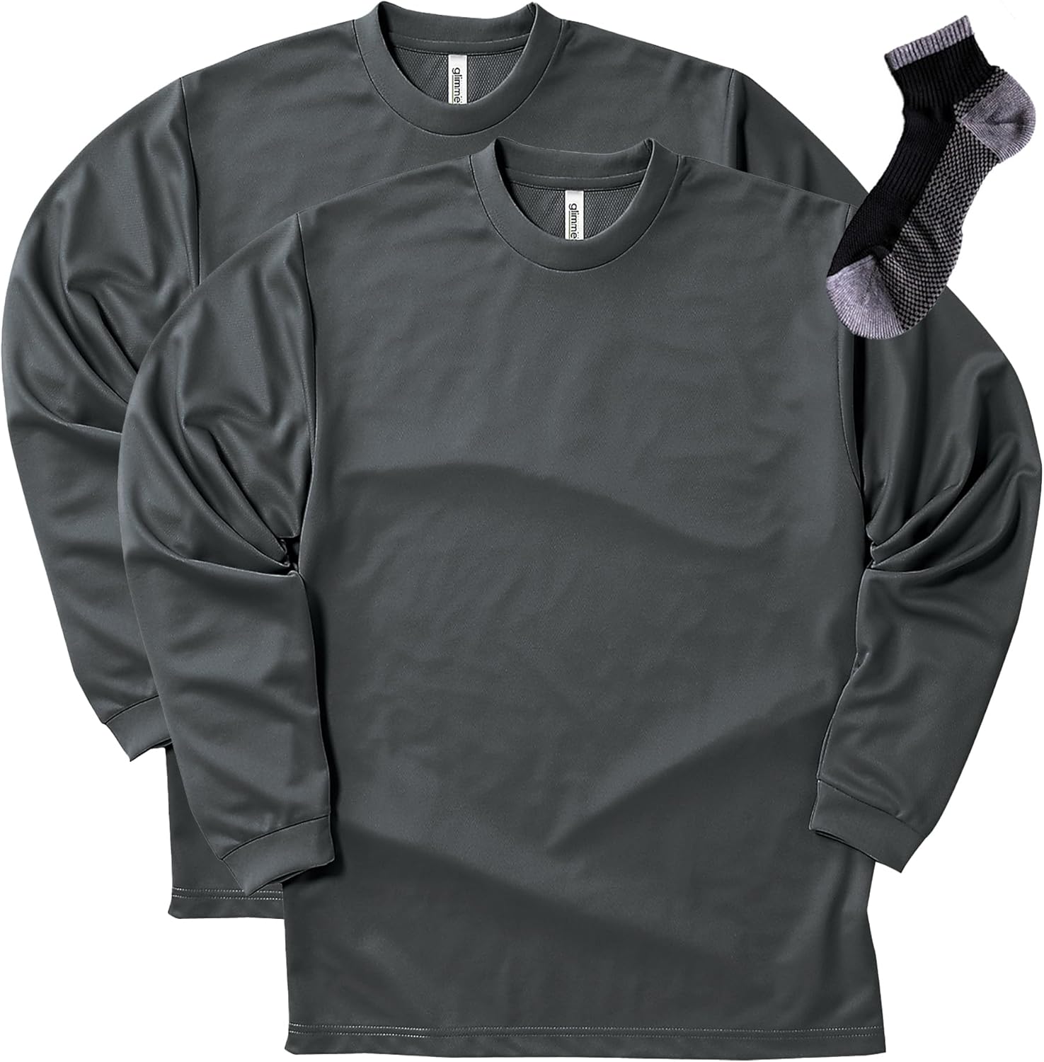 

Футболка с длинными рукавами и круглым вырезом Glimmer 00304-ALT, сухая, 113 г (4,4 унции), темно-серый