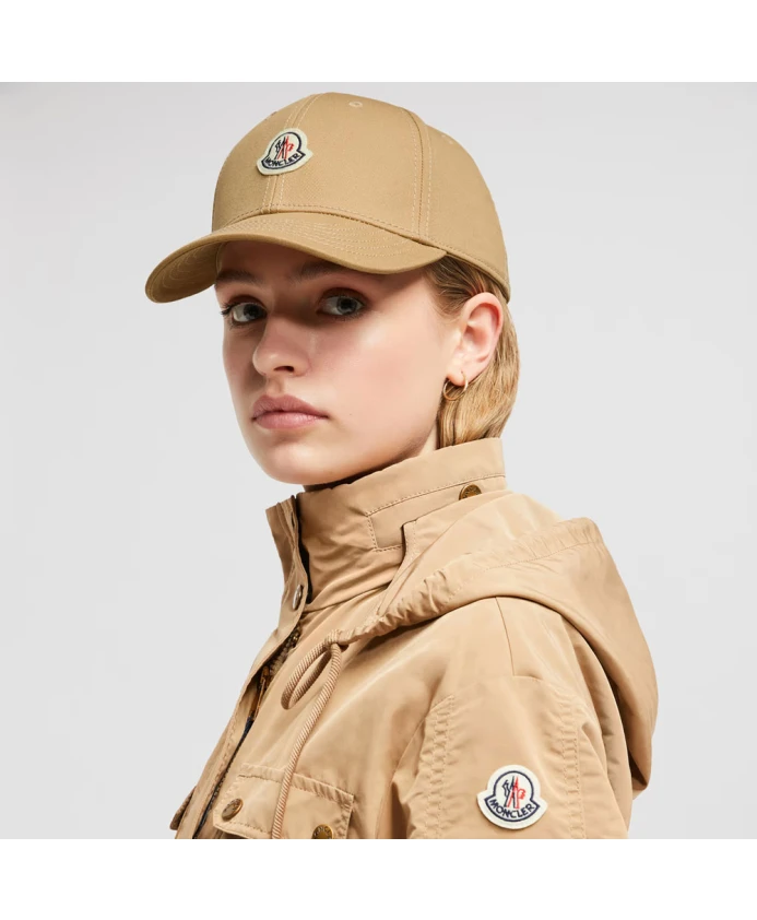 Классическая бежевая бейсболка Moncler, коричневый — фото 2