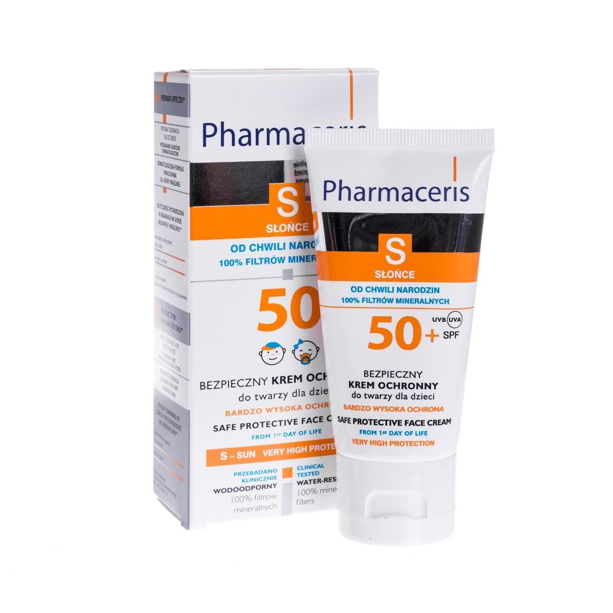

Pharmaceris, S, безопасный детский защитный крем для лица Sun Protect, SPF50+, 50 мл