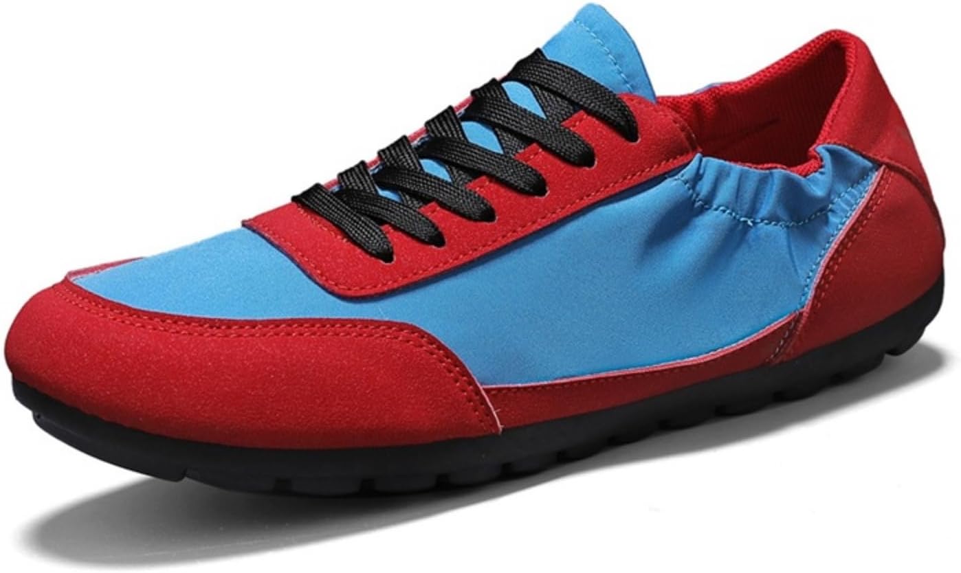 

Мужские повседневные кроссовки на шнуровке с текстурированным носком, дышащей сетчатой подкладкой и нескользящей подошвой для ежедневных поездок по городу и легких прогулок на свежем воздухе Lshwcift, красный/синий