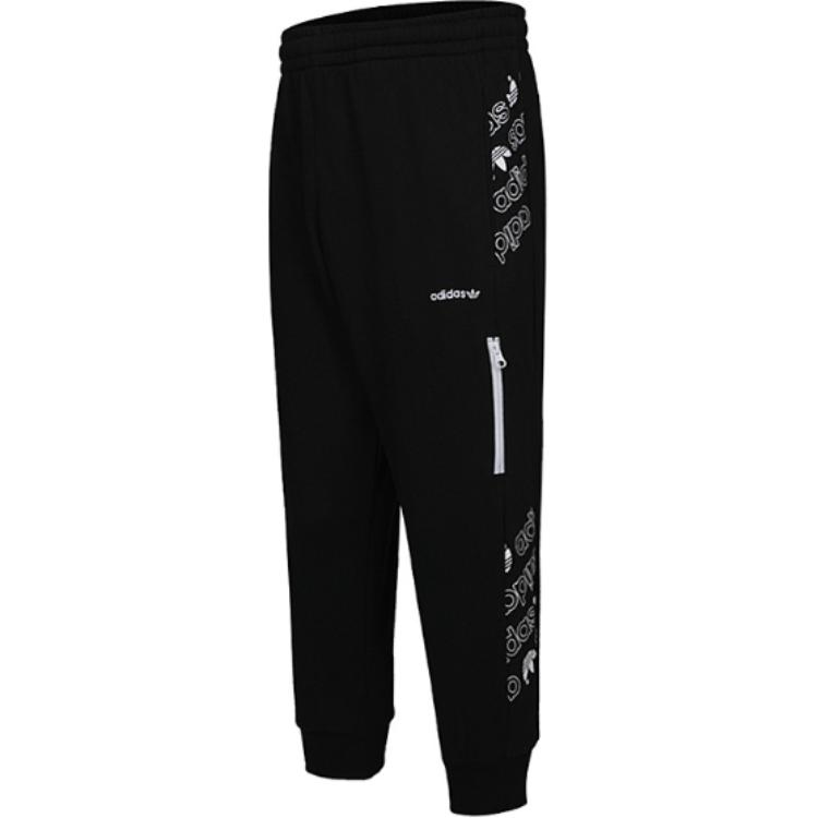 Графические спортивные трикотажные брюки 3/4 Adidas Originals Мужские Черные — фото 4