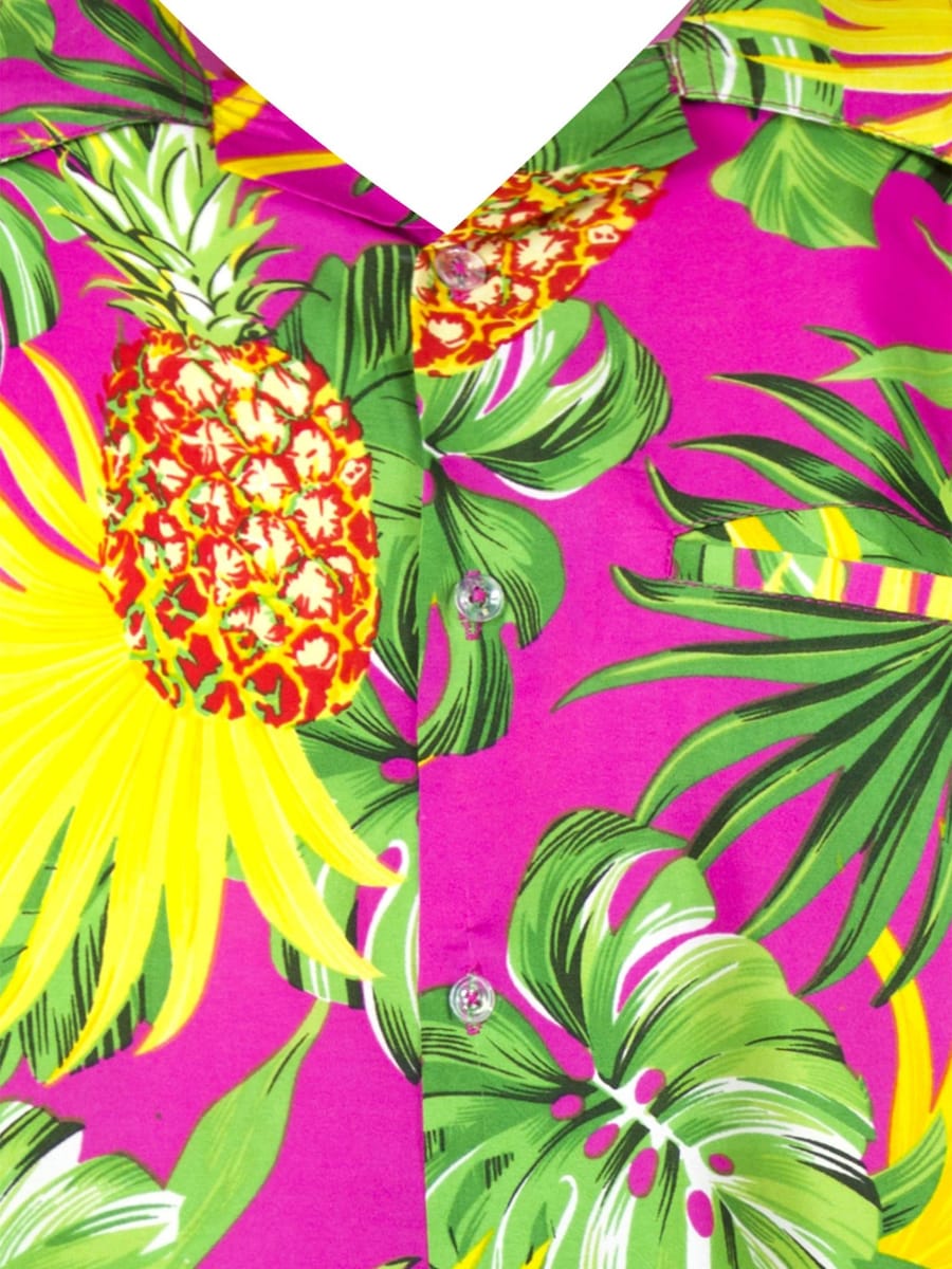 Рубашка на пуговицах классического кроя King Kameha Pineapple Leaves, розовый — фото 3