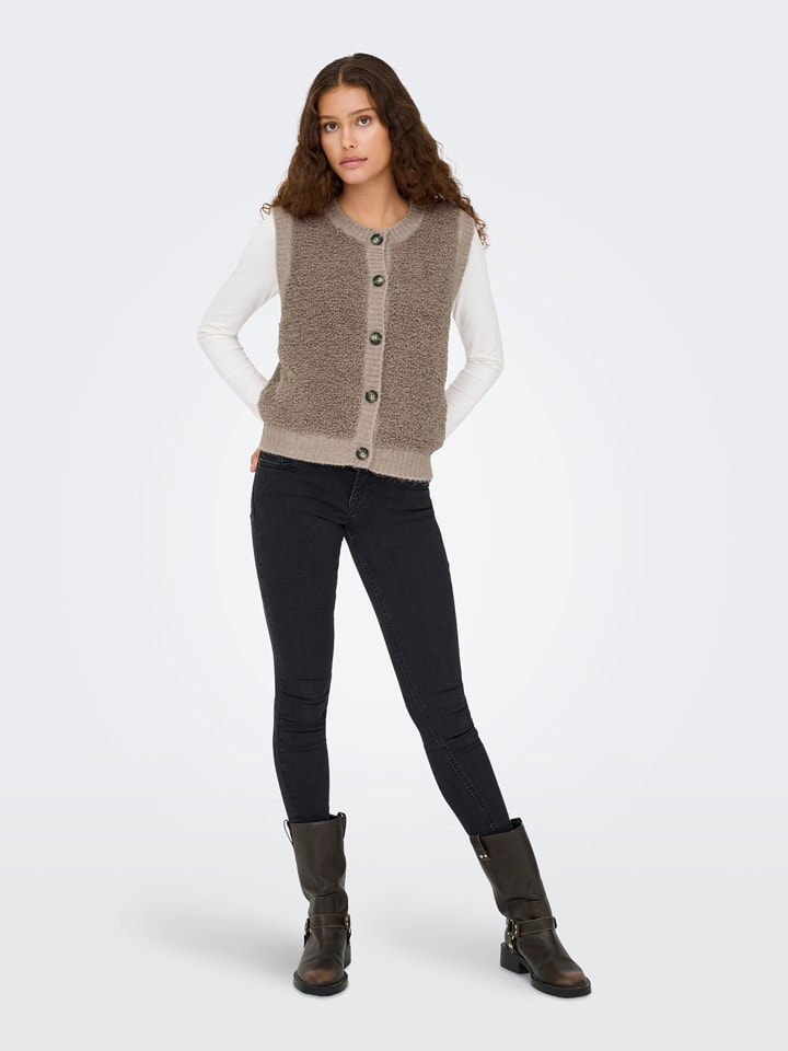 

Бежевый жилет-свитер JDY