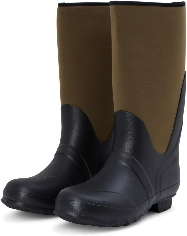 

Дождевые сапоги Jileon Wide Fit для мужчин и женщин - до 50 см в обхвате голени - теплые, водонепроницаемые, гибкие из неопренa - широкий размер для стопы и голени, зеленый