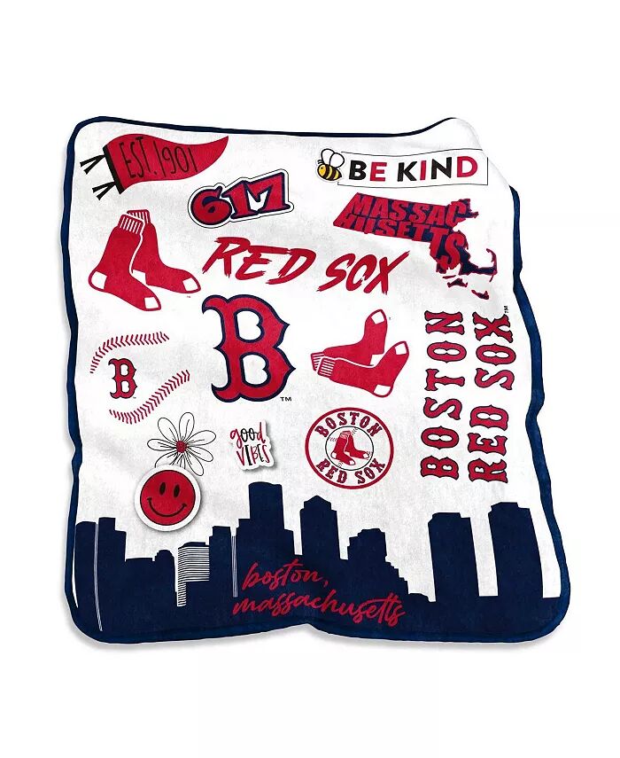 

Плюшевое одеяло Boston Red Sox Native Raschel размером 50 x 60 дюймов Logo Brands, мультиколор