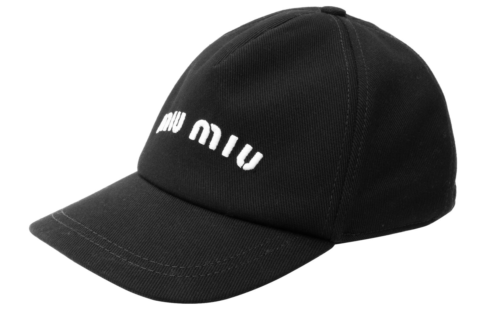 Бейсболка из ткани MIU MIU женская черная — фото 2