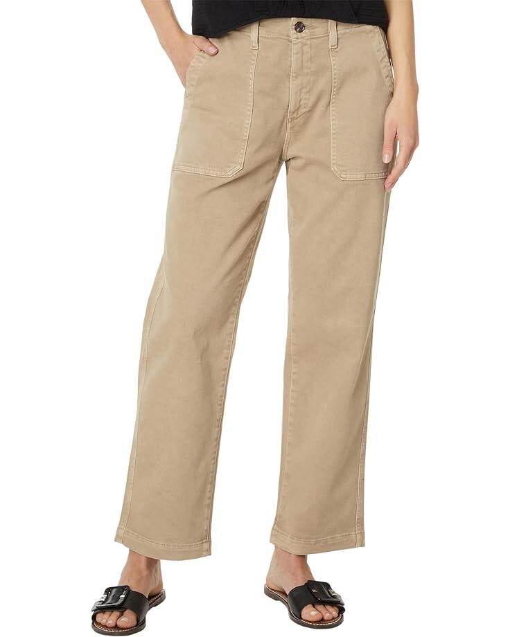 

Джинсы AG Jeans Analeigh High-Rise Straight Crop in Sulfur Desert Taupe, тауп