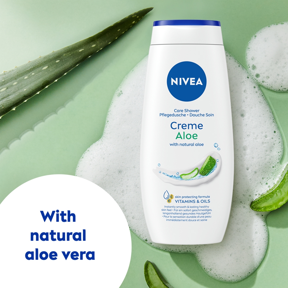 Гель для душа Creme Aloe, приятный для кожи Nivea, 750 мл — фото 4