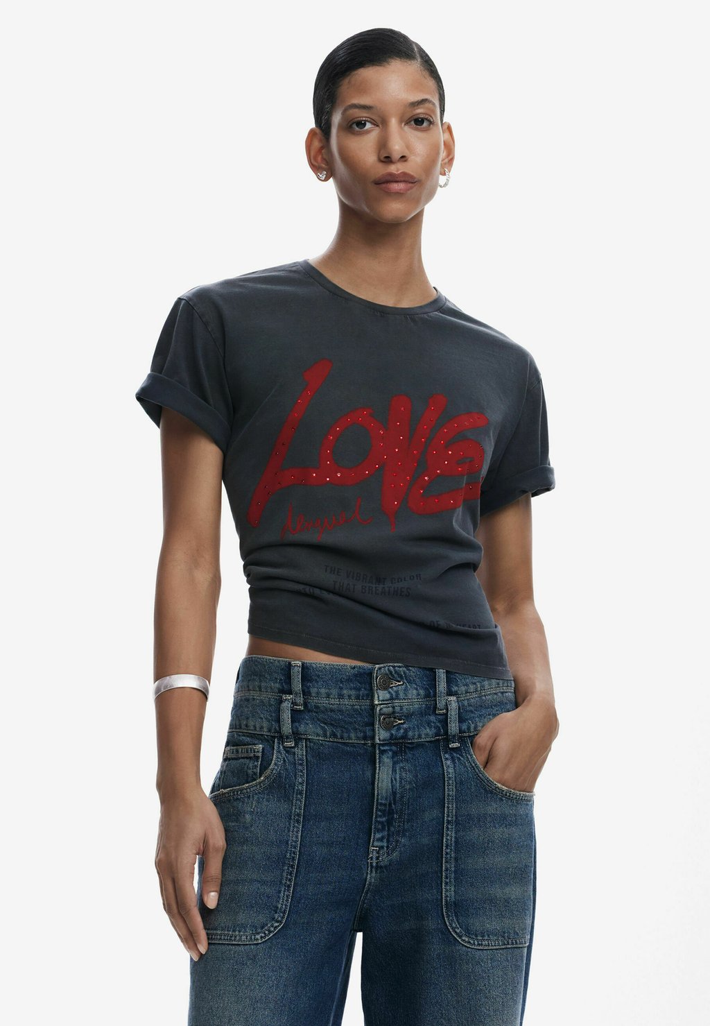 

Футболка с принтом LOVE Desigual, серый