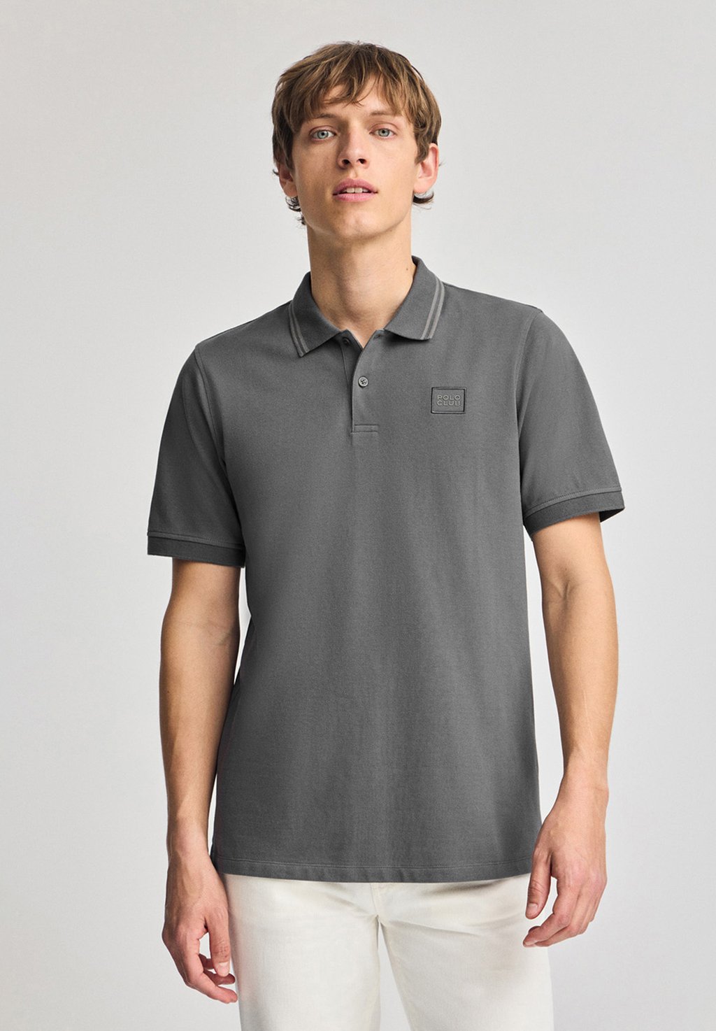 

Поло SHORT SLEEVE PATCH Polo Club, серый